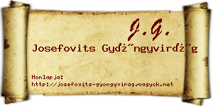 Josefovits Gyöngyvirág névjegykártya